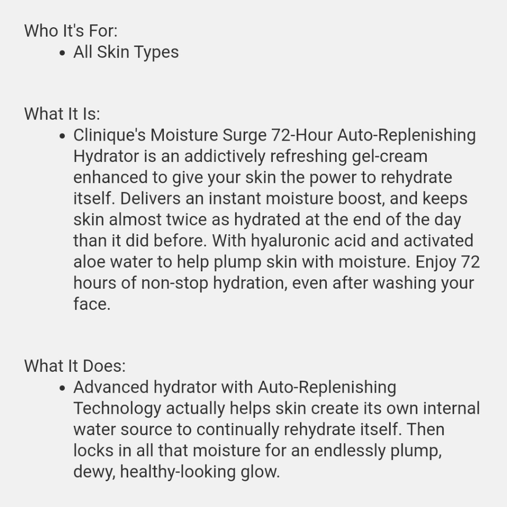 SALE CLINIQUE MOISTURE SURGE 72HOUR AUTO HYDRATOR. - Picture 5 of 6